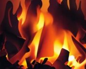 Burning heaps of garbage