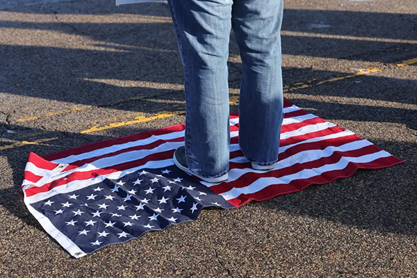 Defiling the American flag
