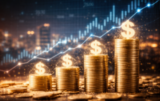 Goldmünzen und Dividenden im Aufstieg